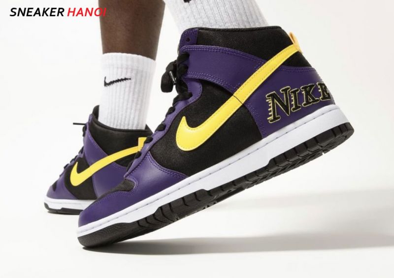 Giày Nike Dunk High Premium Emb Lakers - Sneaker Hanoi - Mẫu Giày Hot Nhất  2023 - Hanoi Sneaker