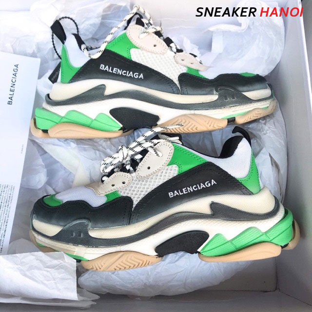 Balenciaga Triple S Trainer White Green Fluo